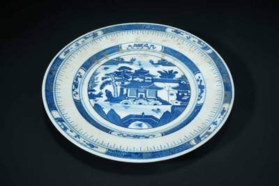 上海都达杂项专场七十三【全场包邮】 青花风景纹碟51-263