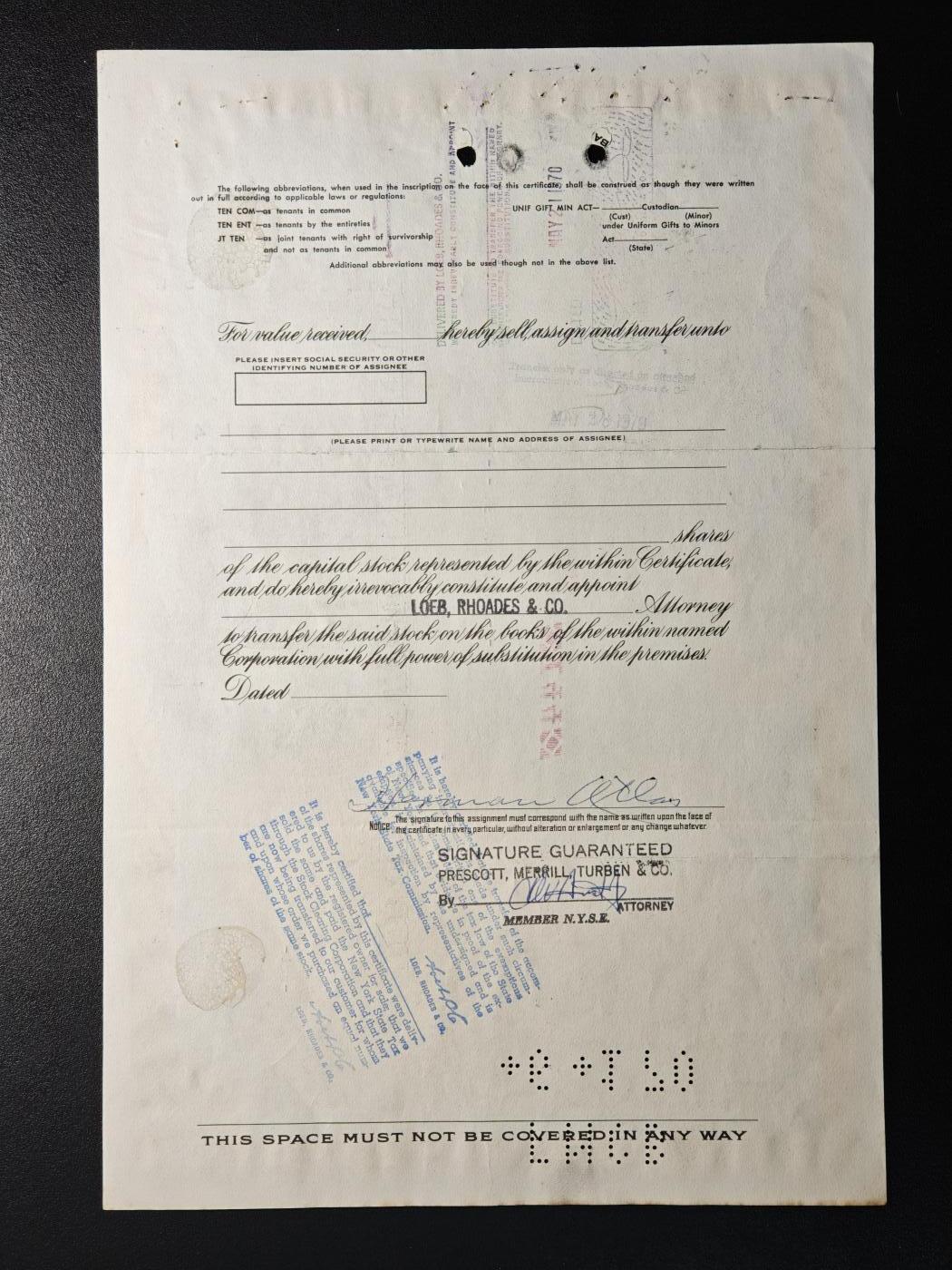 【德藏】世界币章拍卖第162期（拍品征集中~欢迎藏友联系） 5张一组 美国纸质股票 印刷精美 其中一张粘在纸卡上尺寸约：308mm×207mm/张