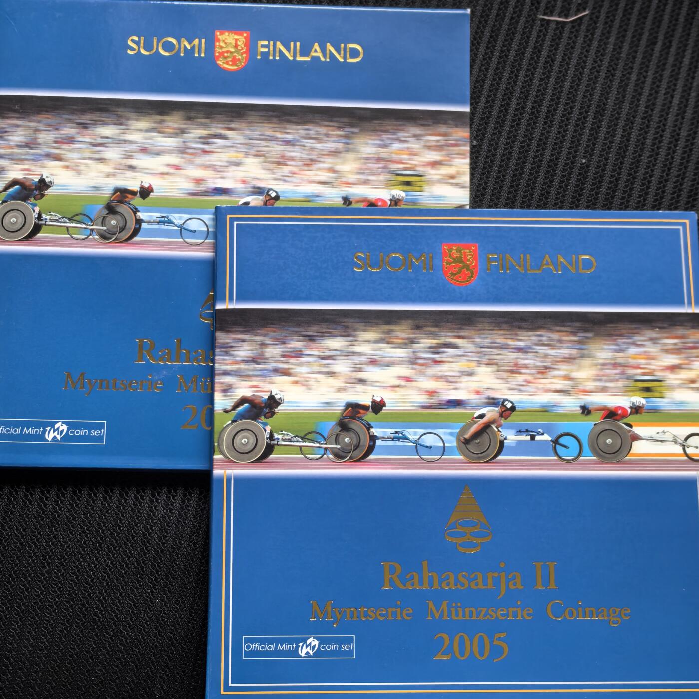 道一币馆币章第一百六十二场 原包装 芬兰2005年残奥会欧元纪念套币九枚套  含5欧元纪念币