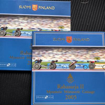 道一币馆币章第一百六十二场 - 原包装 芬兰2005年残奥会欧元纪念套币九枚套  含5欧元纪念币