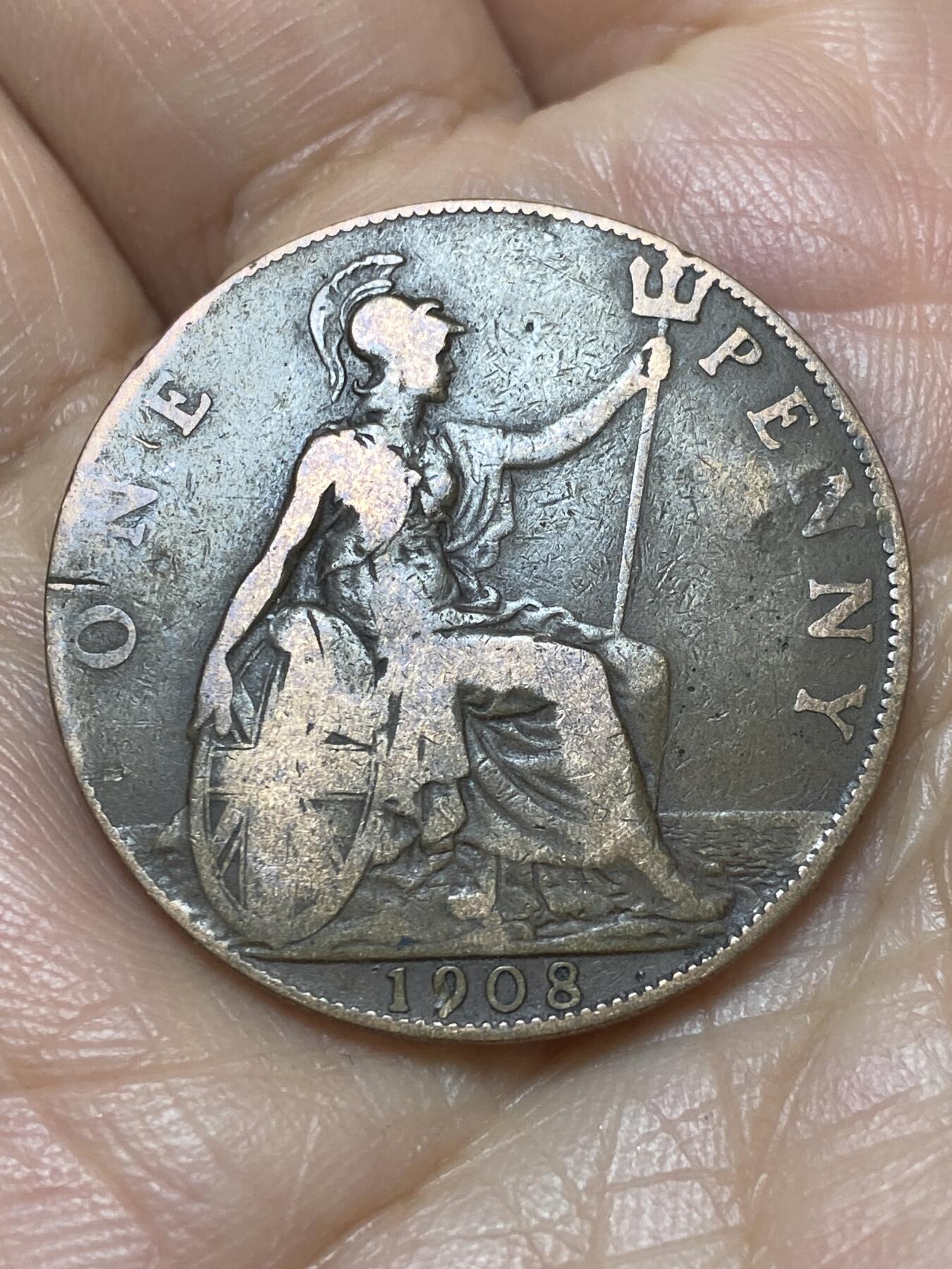 2026年第七场(总第一百七十六场）外国好品散币场(免佣金) 英国🇬🇧1908年1便士(爱德华七世时期)