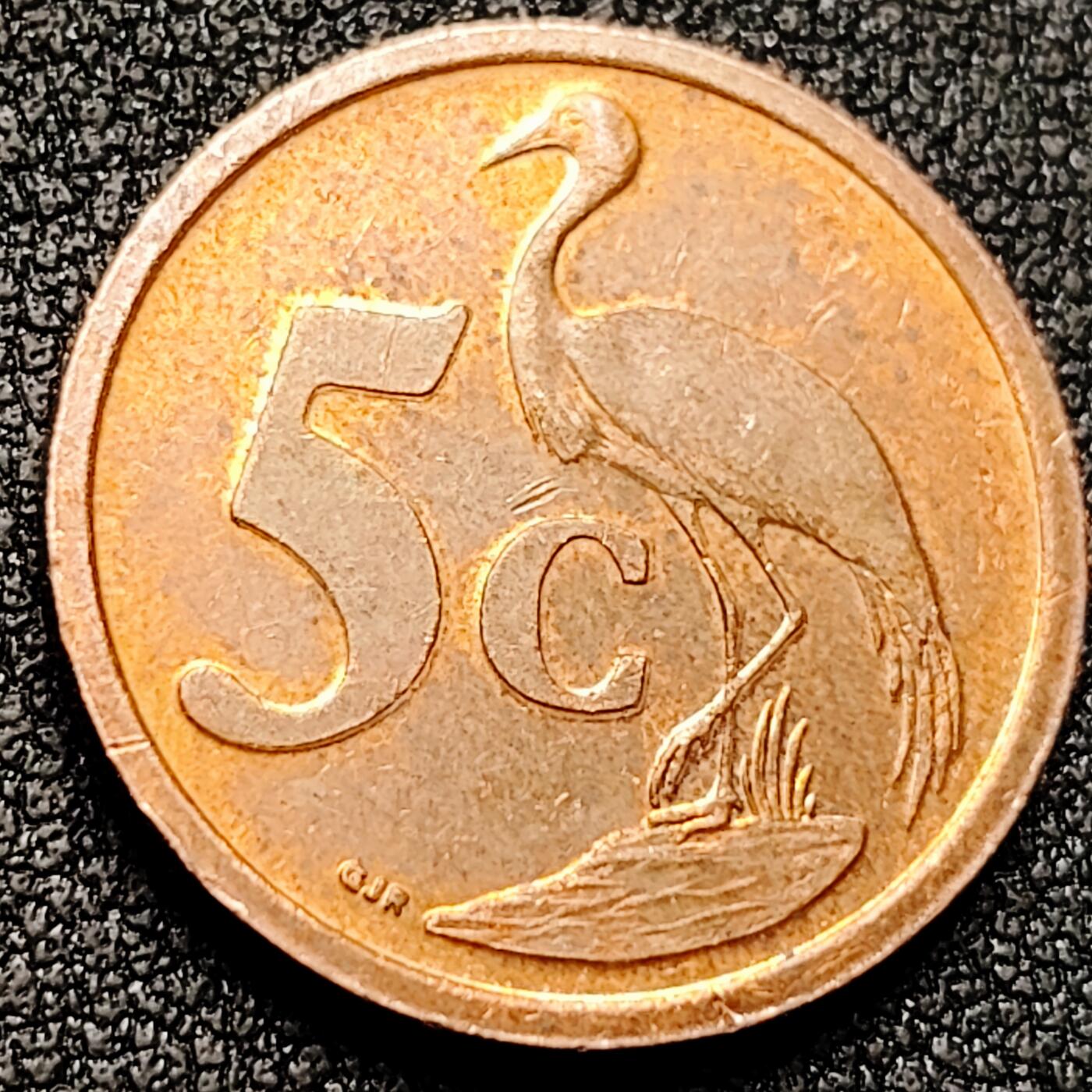 泉币菌-第169场- 精品福利场 仙鹤 南非 2005年 5分动物硬币  21毫米 