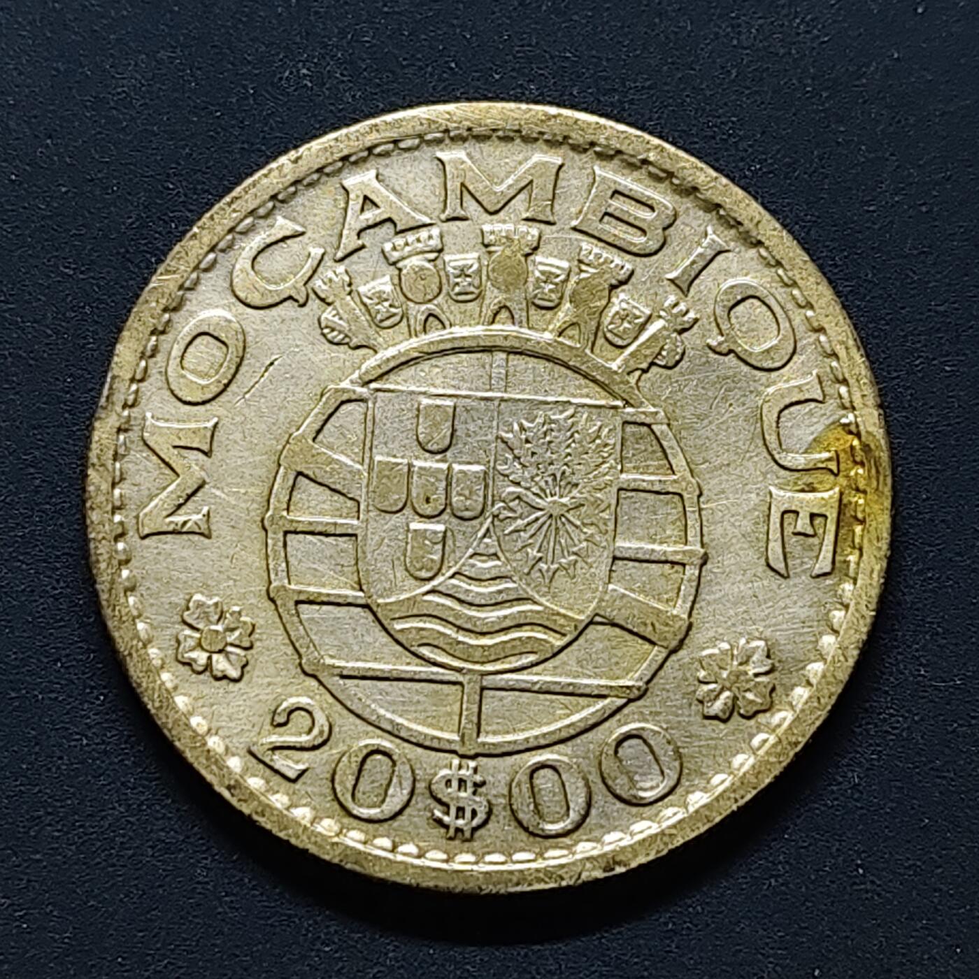 【全场包邮】纯粹捡漏拍494场 葡属莫桑比克1955年20埃斯库多银币【30毫米10克，纯银价约144元（按20元银价折算）】