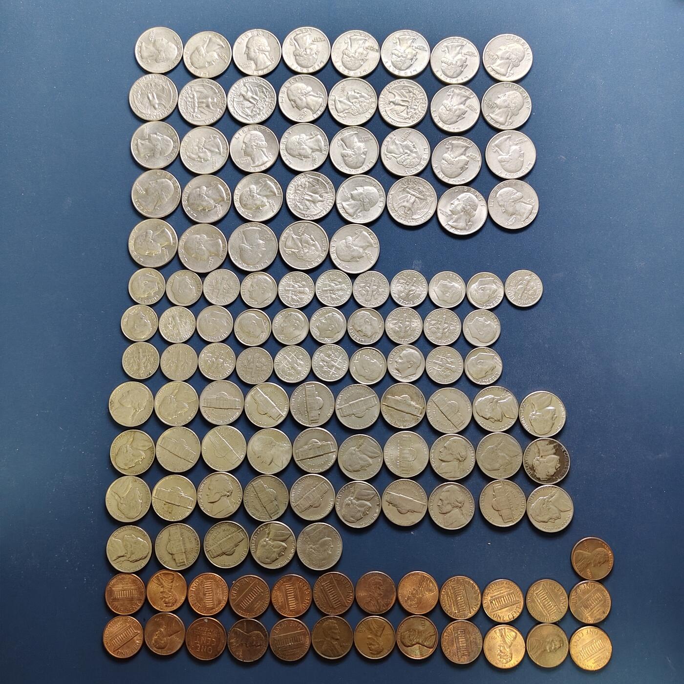 【全场包邮】纯粹捡漏拍495场-持续更新中 【批量】美国各年份各面值散币一批（汇率价约100元，附件仅供参考，具体数量请自行清点）