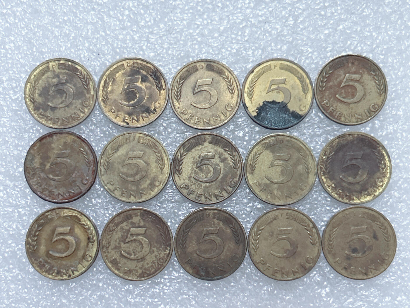第一海外回流一元起拍收藏 散集专场  第292期 德国5芬尼硬币 15枚