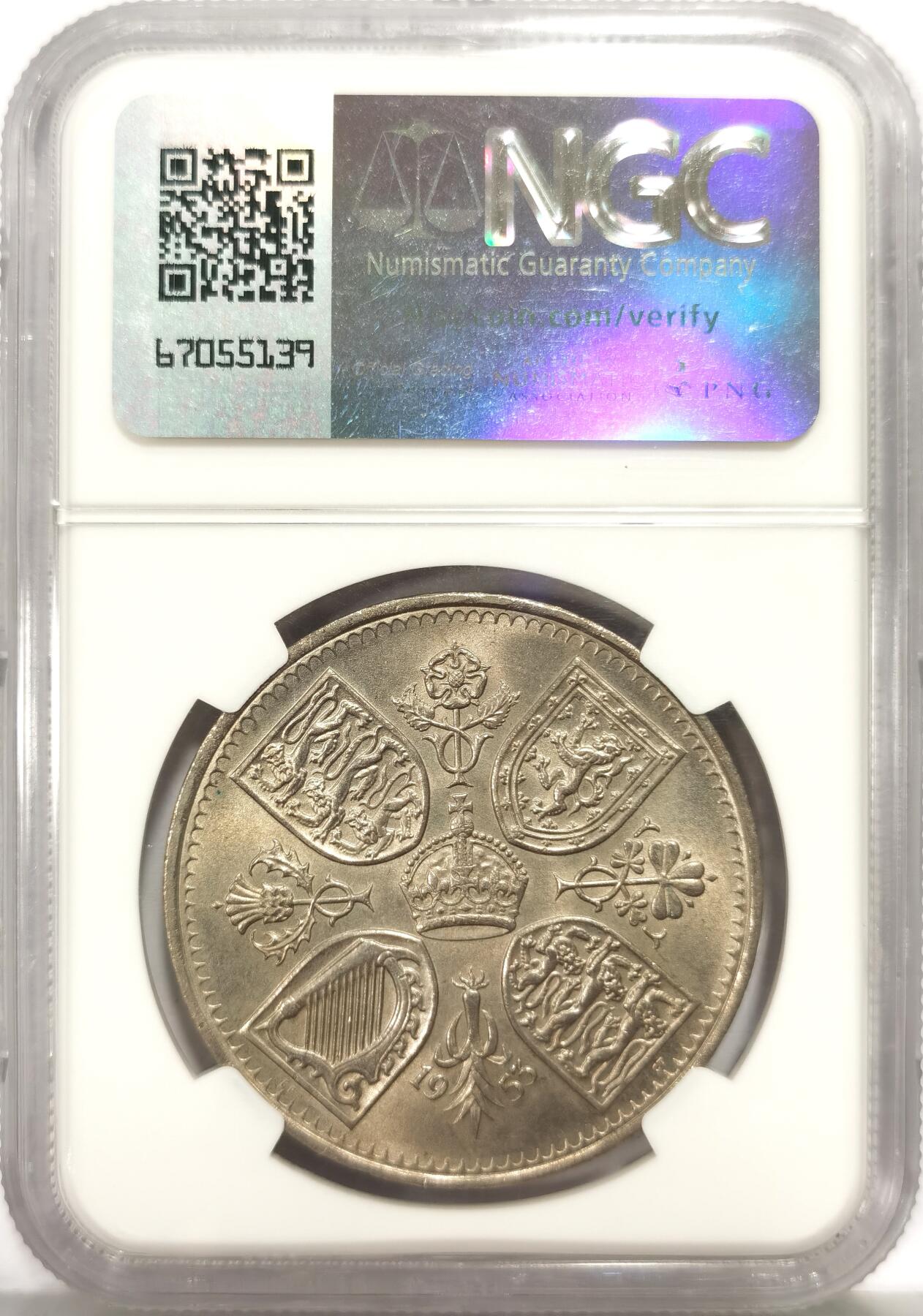 博洋堂世界钱币拍卖第157期（全场包邮） NGC MS65 英国1953年伊丽莎白二世登基纪念克朗