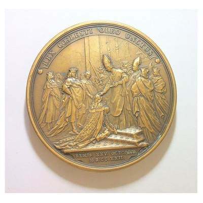 【艺术】法国艺术大章1722年 路易十五加冕仪式高浮雕精制超大铜章 72MM 210克 【艺术】法国艺术大章1722年 路易十五加冕仪式高浮雕精制超大铜章 72MM 210克