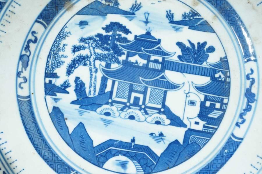 上海都达杂项专场一（全场包邮） 青花风景纹碟51-263