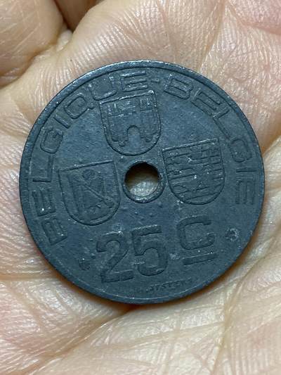 2026年第七场(总第一百七十六场）外国好品散币场(免佣金) - 比利时🇧🇪1943年25分(利奥波德三世，二战德国占领时期，法语–荷语版)