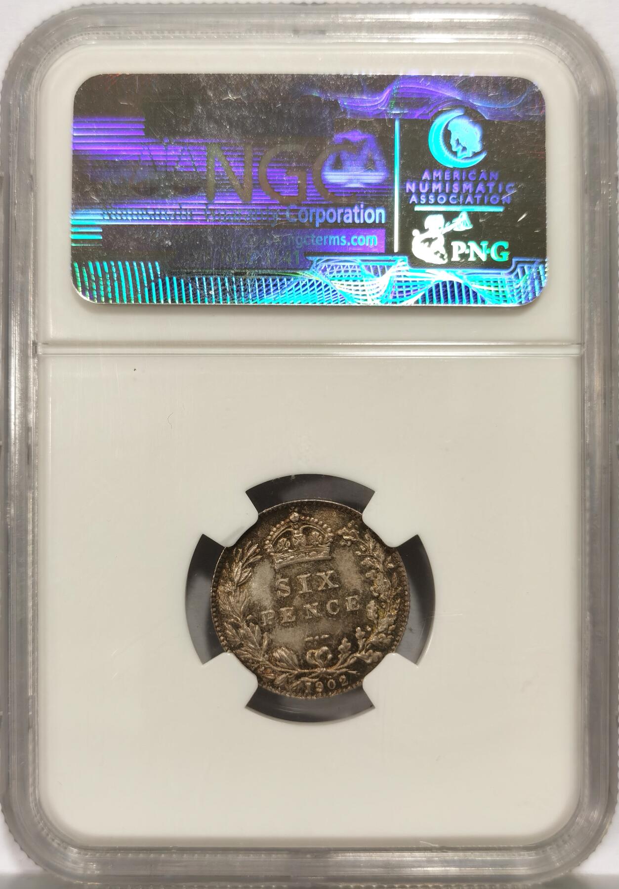 博洋堂世界钱币拍卖第157期（全场包邮） NGC MS65 英国1902年爱德华七世6便士银币