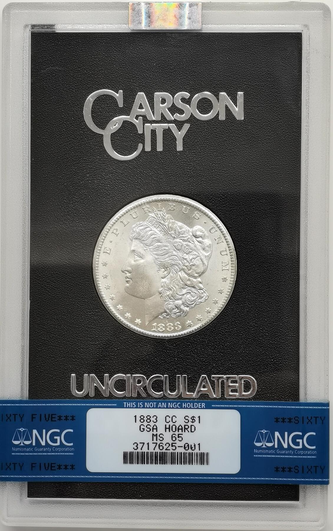 博洋堂世界钱币拍卖第157期（全场包邮） NGC MS65 美国1883 CC 摩根 卡森厂 GSA大封装 高分难得