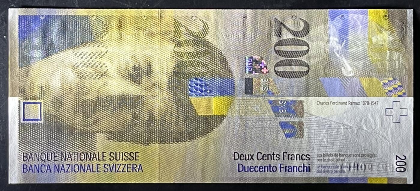 小福收藏拍卖第199期 裸钞场 本期有多张豹子号靓号 瑞士1000法郎 经典提香 毛里求斯首发年大全套 白俄罗斯5000000卢布 苏里南10000盾  爱沙尼亚  苏丹 西班牙 保加利亚 古巴等多国精美纸币 瑞士 2013年 200瑞士法郎 unc