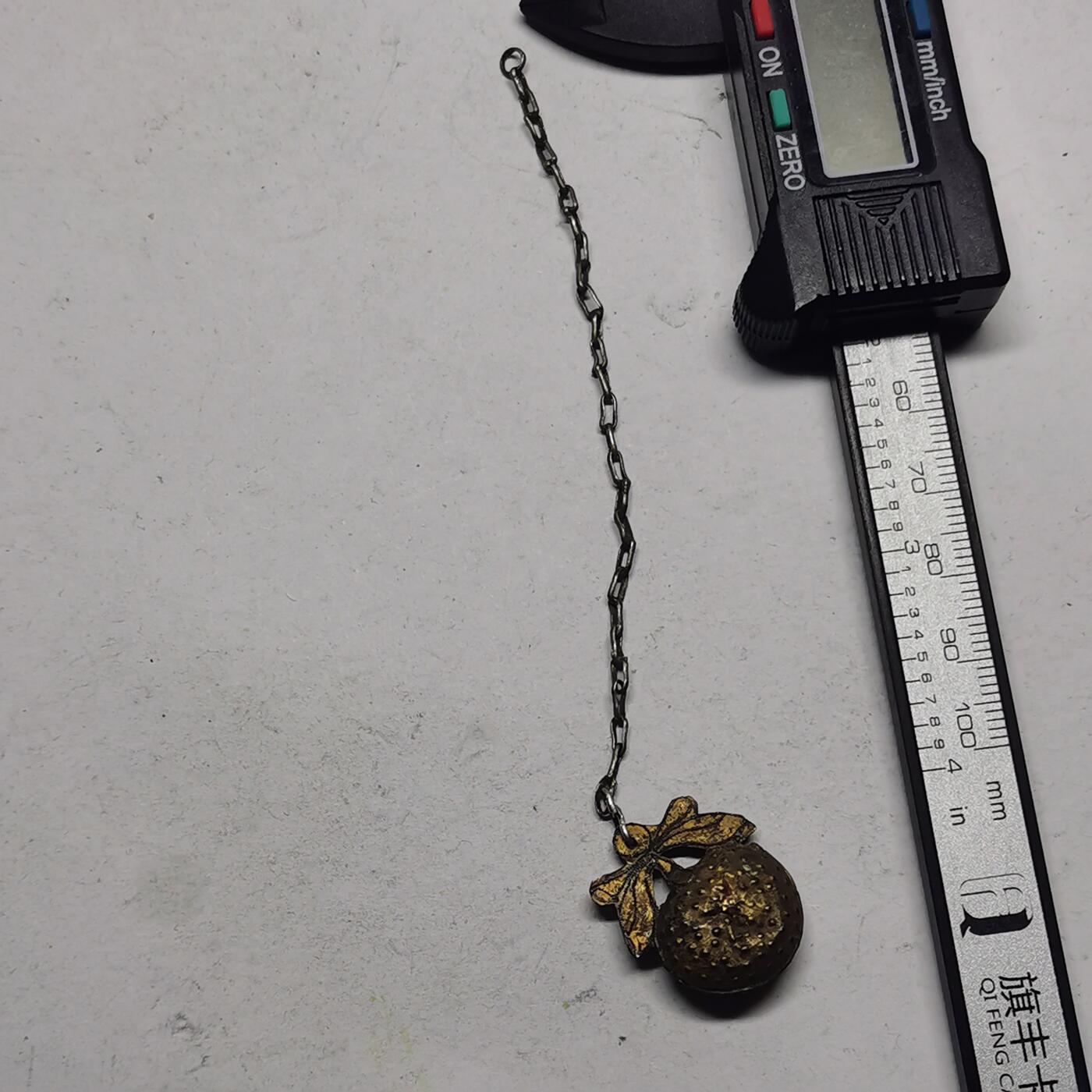 杂件专场94期 清代老银鎏金百子链