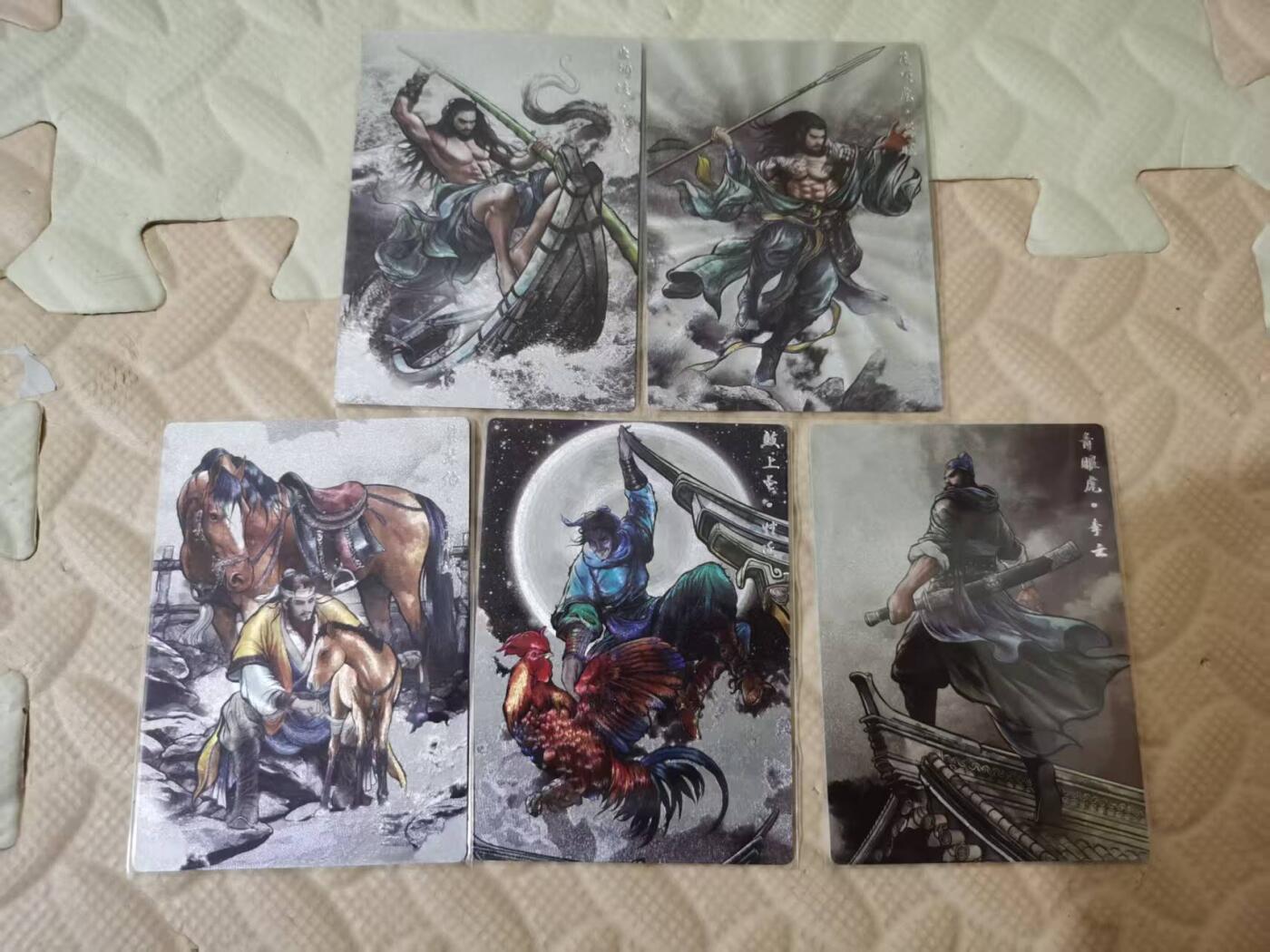 光影卡牌第28期，各家亲签，各家套卡，持续收拍品 张建东水浒，水墨粗闪5张，同编号51/99