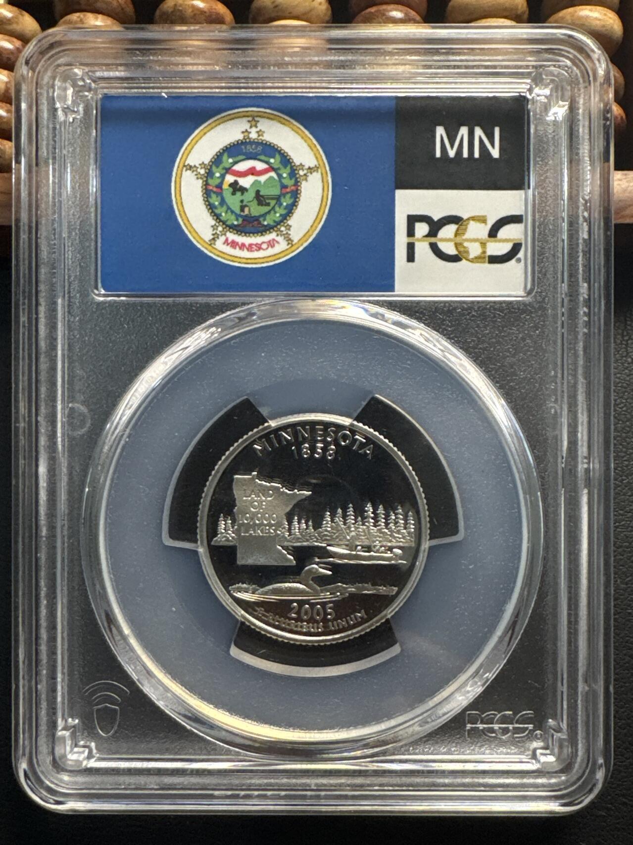 ❤️【币观天下】❤️ 第339期钱币拍卖- 2026.1.16周五晚上6点半场-长期征集拍品 2005年美国“万湖之州”明尼苏达州“春江水暖”银币PCGS PR69