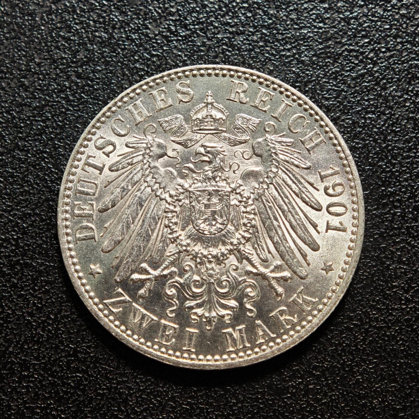 【德藏】世界币章拍卖第162期（拍品征集中~欢迎藏友联系） 1901年 德国普鲁士建国200周年2马克银币 直径约：28mm；重约：11.1g