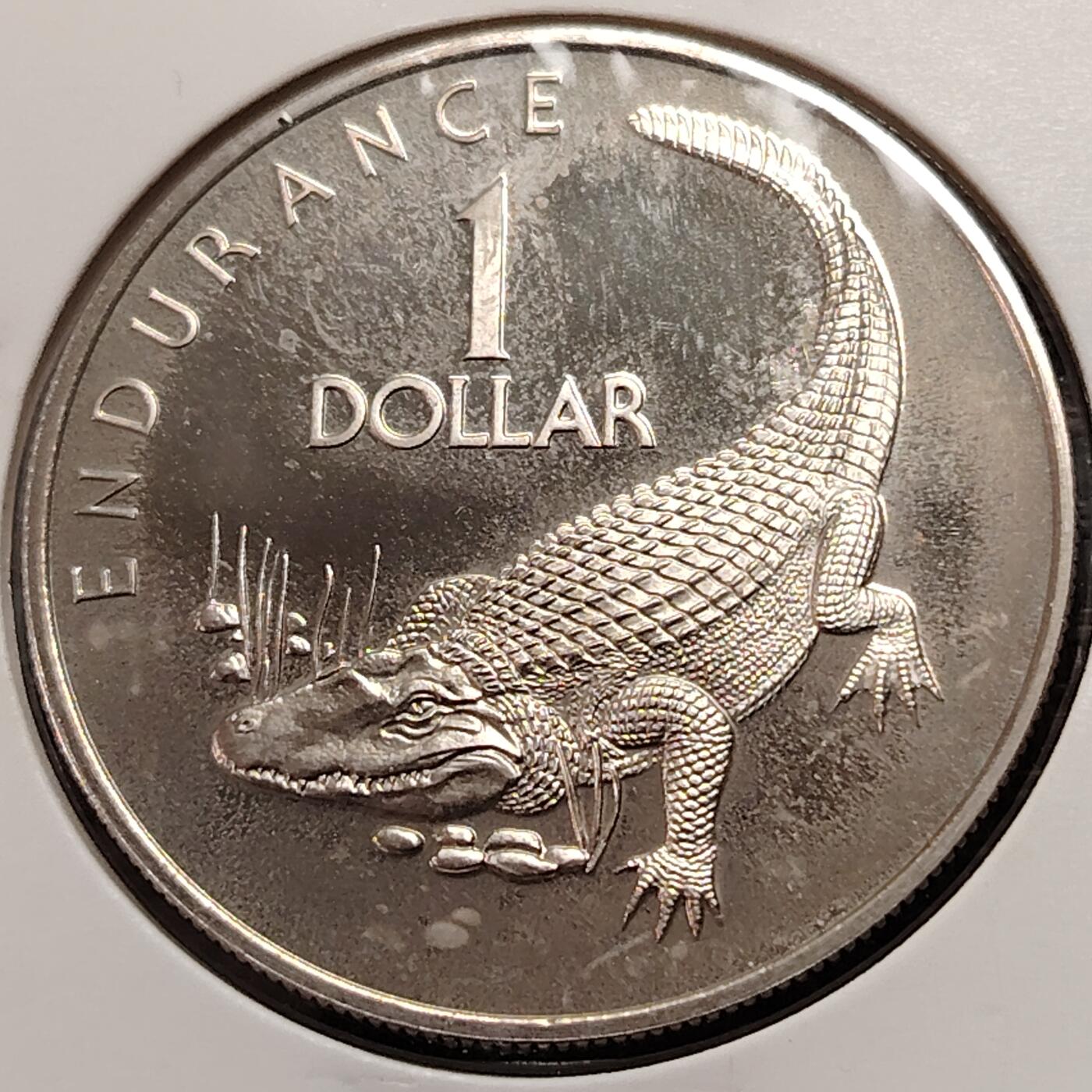 布加迪🐬～世界钱币(上海)🌾第 269 期 /  各国套币和散币 圭亚那🇬🇾 1977年 1元 精致币 35.5mm 独立10周年纪念币