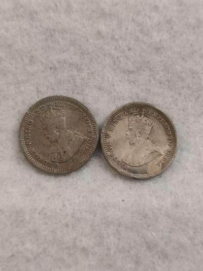 G&W世界散币，银币处理专场（第43场） - 海峡殖民地1926年5分  银币  2枚