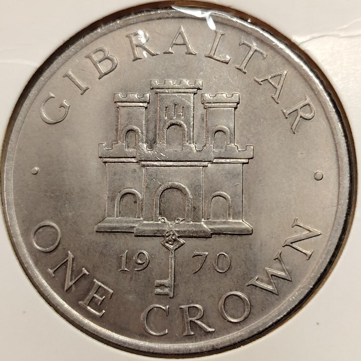 布加迪🐬～世界钱币(上海)🌾第 269 期 /  各国套币和散币 直布罗陀🇬🇮 1970年 1克朗 