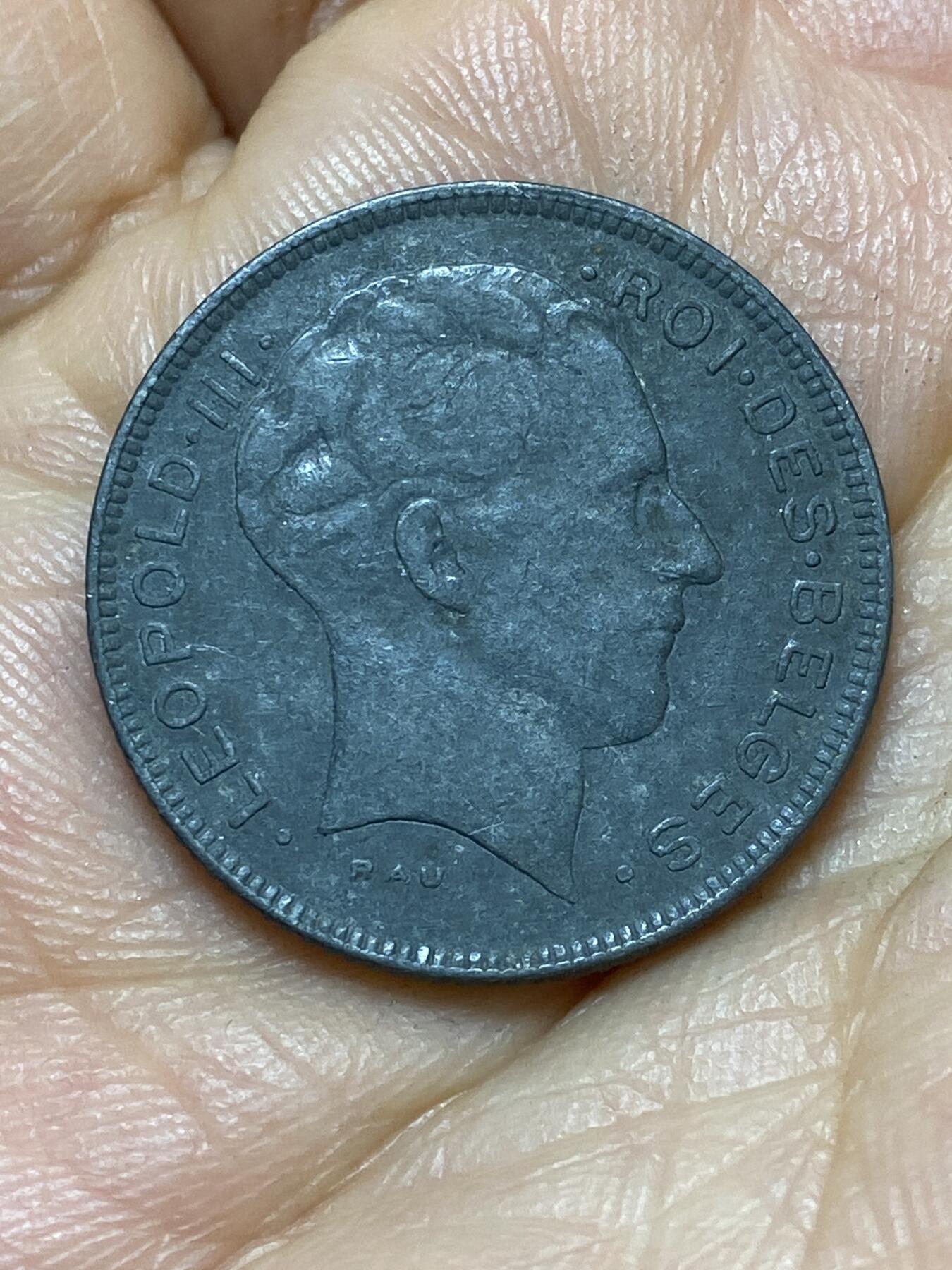 2026年第七场(总第一百七十六场）外国好品散币场(免佣金) 比利时🇧🇪1943年5法郎(利奥波德三世，二战德国占领时期，法语版)