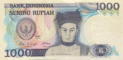 回流0119 - 印度尼西亚1987年版1000卢比