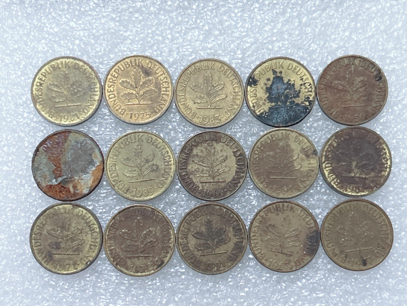 第一海外回流一元起拍收藏 散集专场  第292期 德国5芬尼硬币 15枚