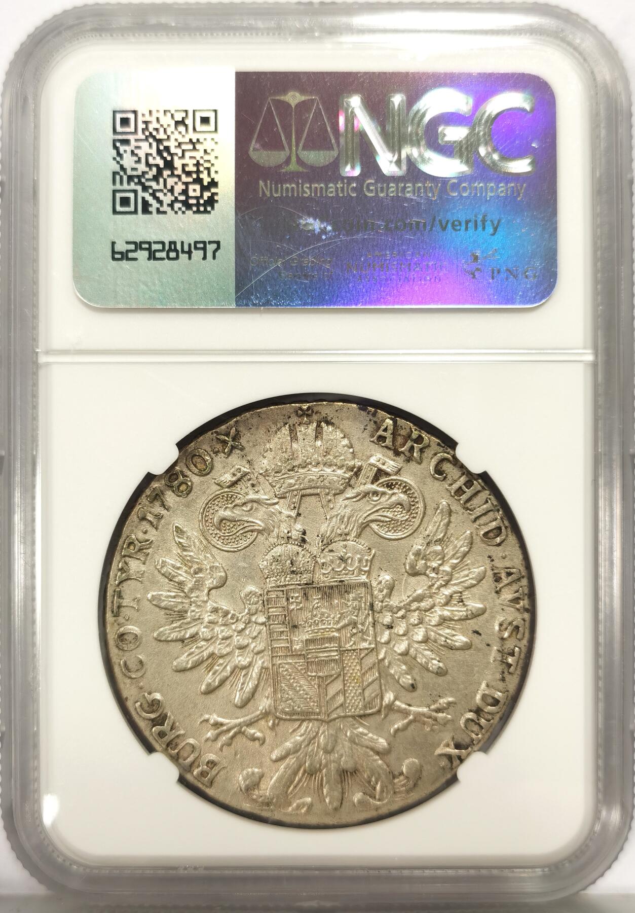 博洋堂世界钱币拍卖第157期（全场包邮） NGC AU 奥地利1780年特蕾莎大奶妈银币，早期后铸版