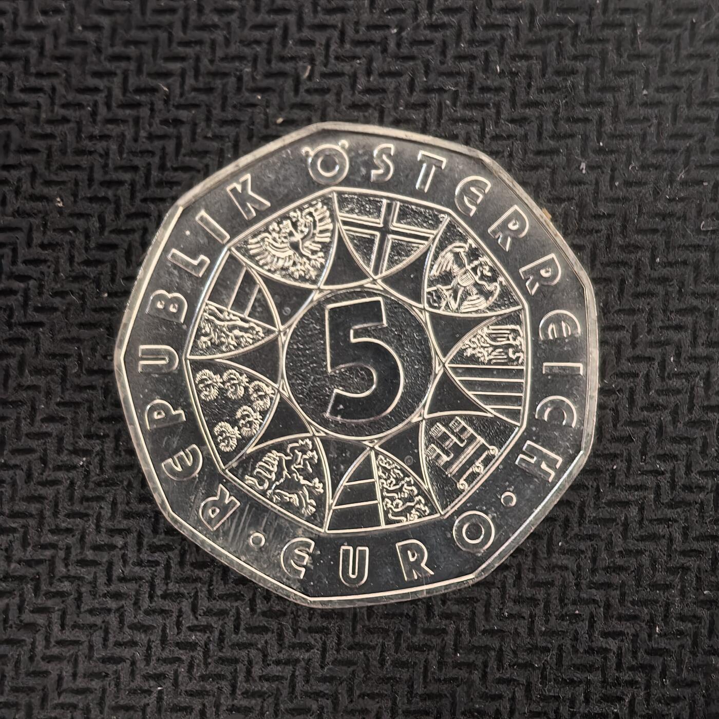 道一币馆币章第一百六十三场 欧洲之星  奥地利2004年欧盟东扩5欧元银币 10g 800s