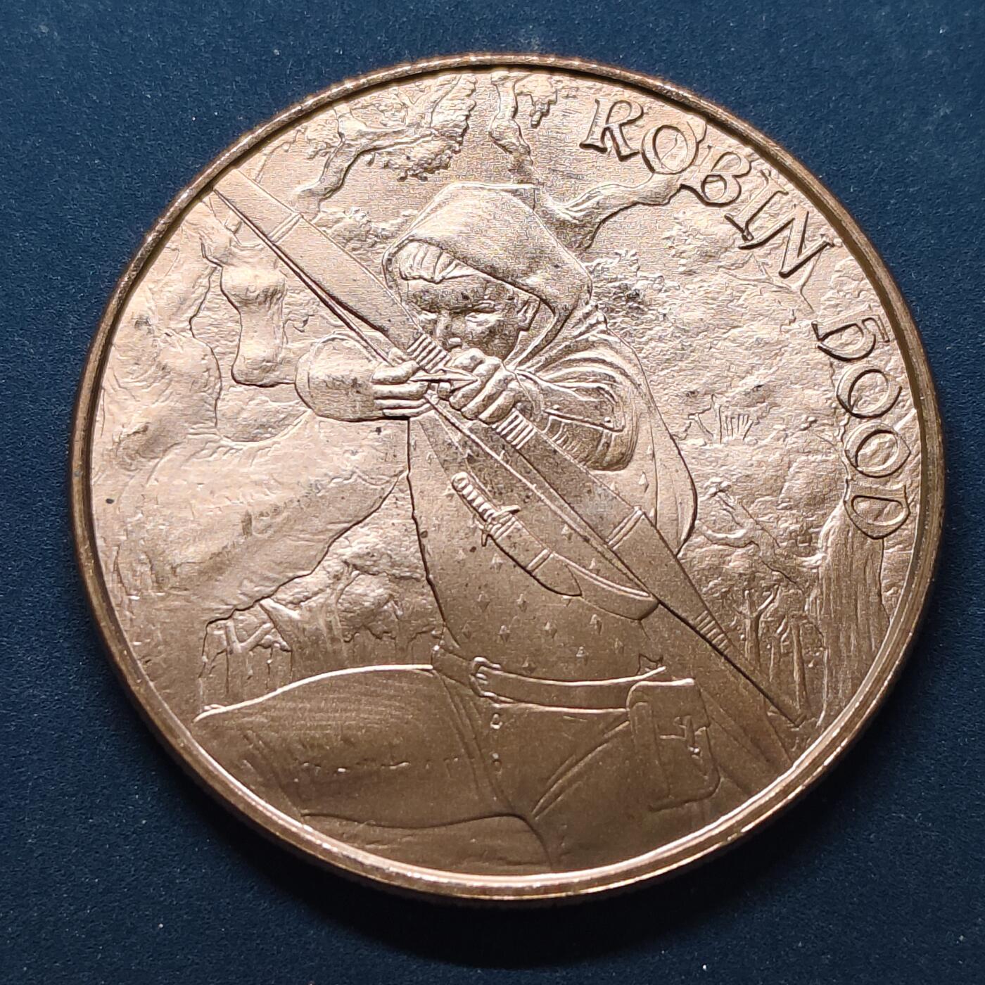 【全场包邮】纯粹捡漏拍494场 【纪念章】美国侠盗罗宾汉1盎司纯铜克朗型纪念章