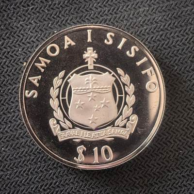 道一币馆币章第一百六十三场 - 萨摩耶1992年野生动物保护10塔塔精制银币  31.47g 925s