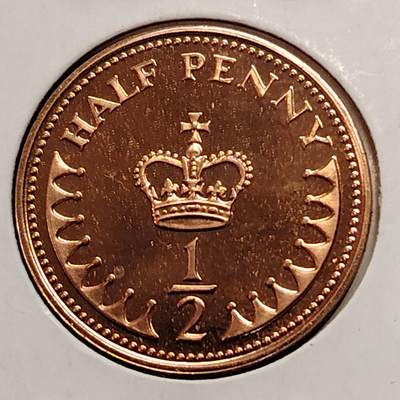 布加迪🐬～世界钱币(上海)🌾第 269 期 /  各国套币和散币 - 英国🇬🇧 1984年 1/2便士 精制币