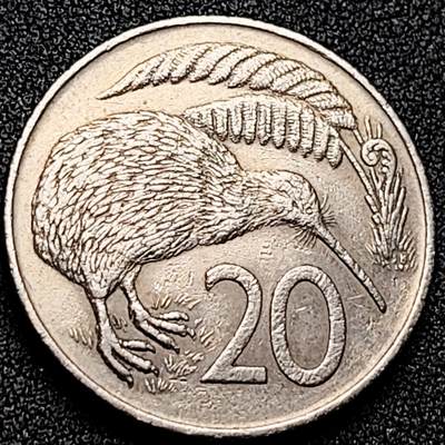 泉币菌-第170场- 精品福利场 - 几维鸟 新西兰20分硬币 直径28.5mm 青年女王