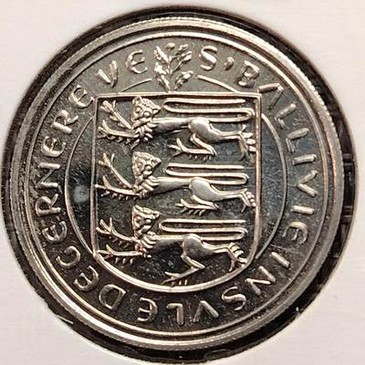 布加迪🐬～世界钱币(上海)🌾第 269 期 /  各国套币和散币 - 根西岛 1971年 5便士 