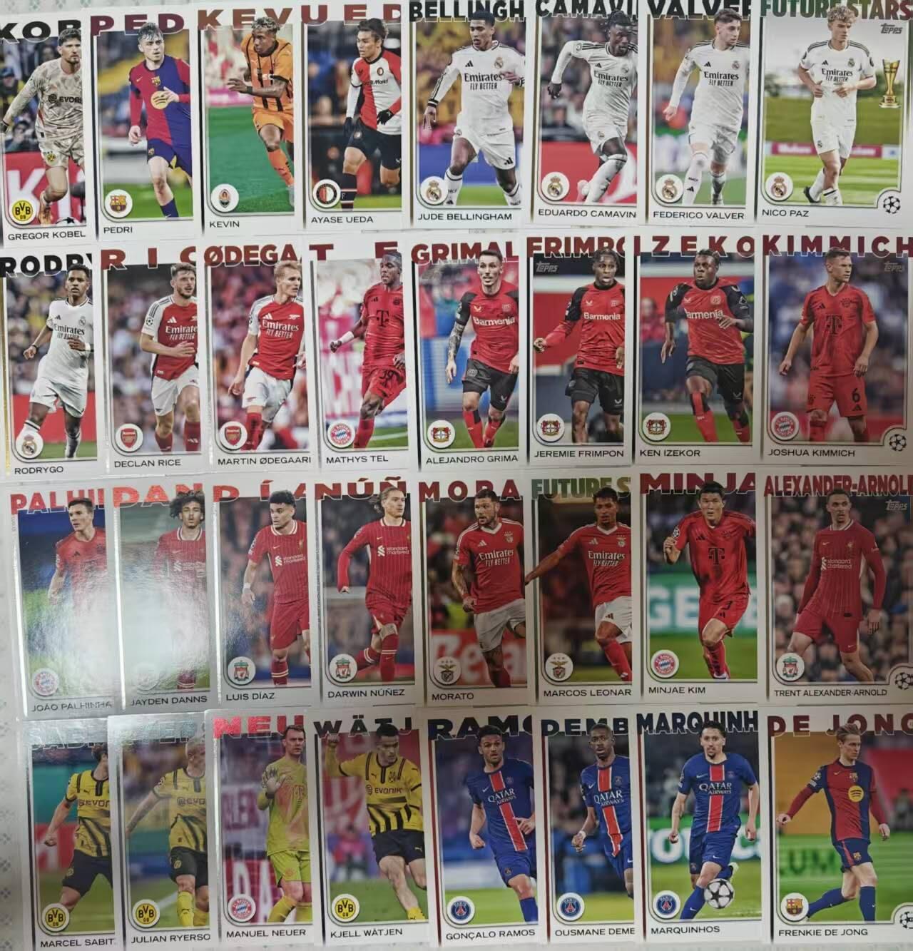 满200包邮！！龙虎卡牌-七二场（满200元包邮，无佣金，每周六结拍，欢迎送拍） 32张  Topps旗下的欧战主题贴纸/基础球星卡，属于面向大众收藏卡