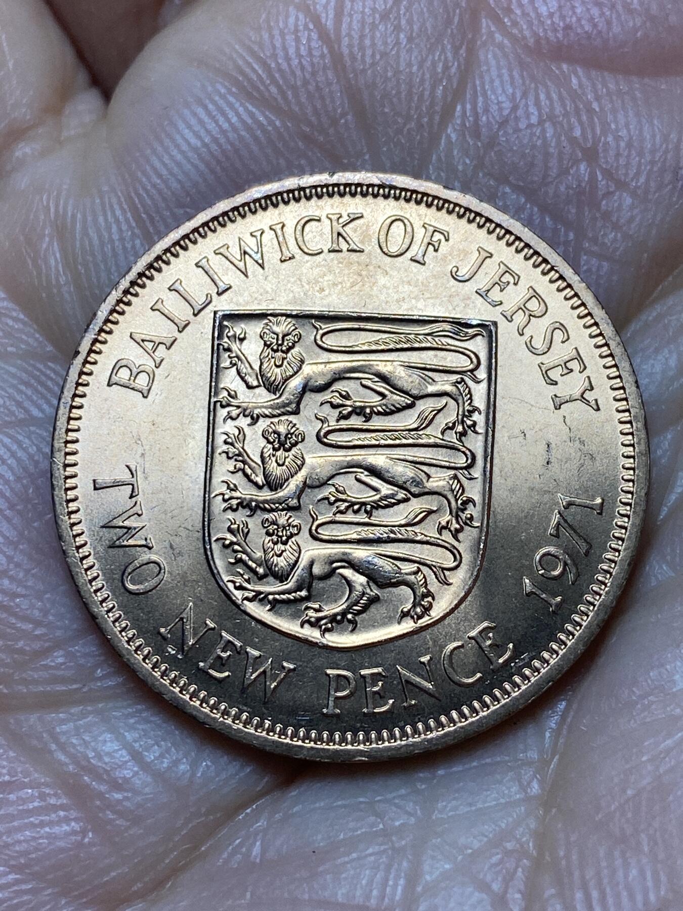 2026年第七场(总第一百七十六场）外国好品散币场(免佣金) 泽西岛🇯🇪1971年2新便士(伊丽莎白二世中年花冠，十进制第一套)