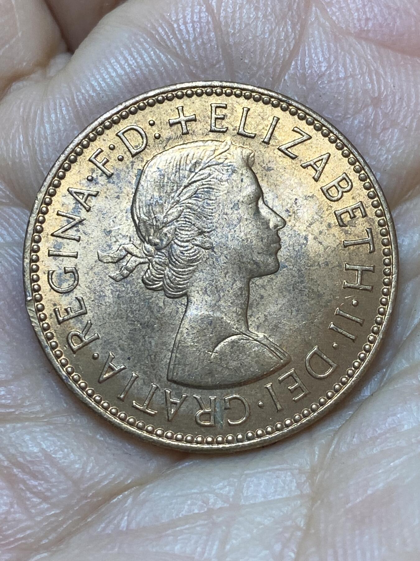 2026年第七场(总第一百七十六场）外国好品散币场(免佣金) 原光好品–英国🇬🇧1967年半便士(伊丽莎白二世青年桂冠第二版，普制币关门年)