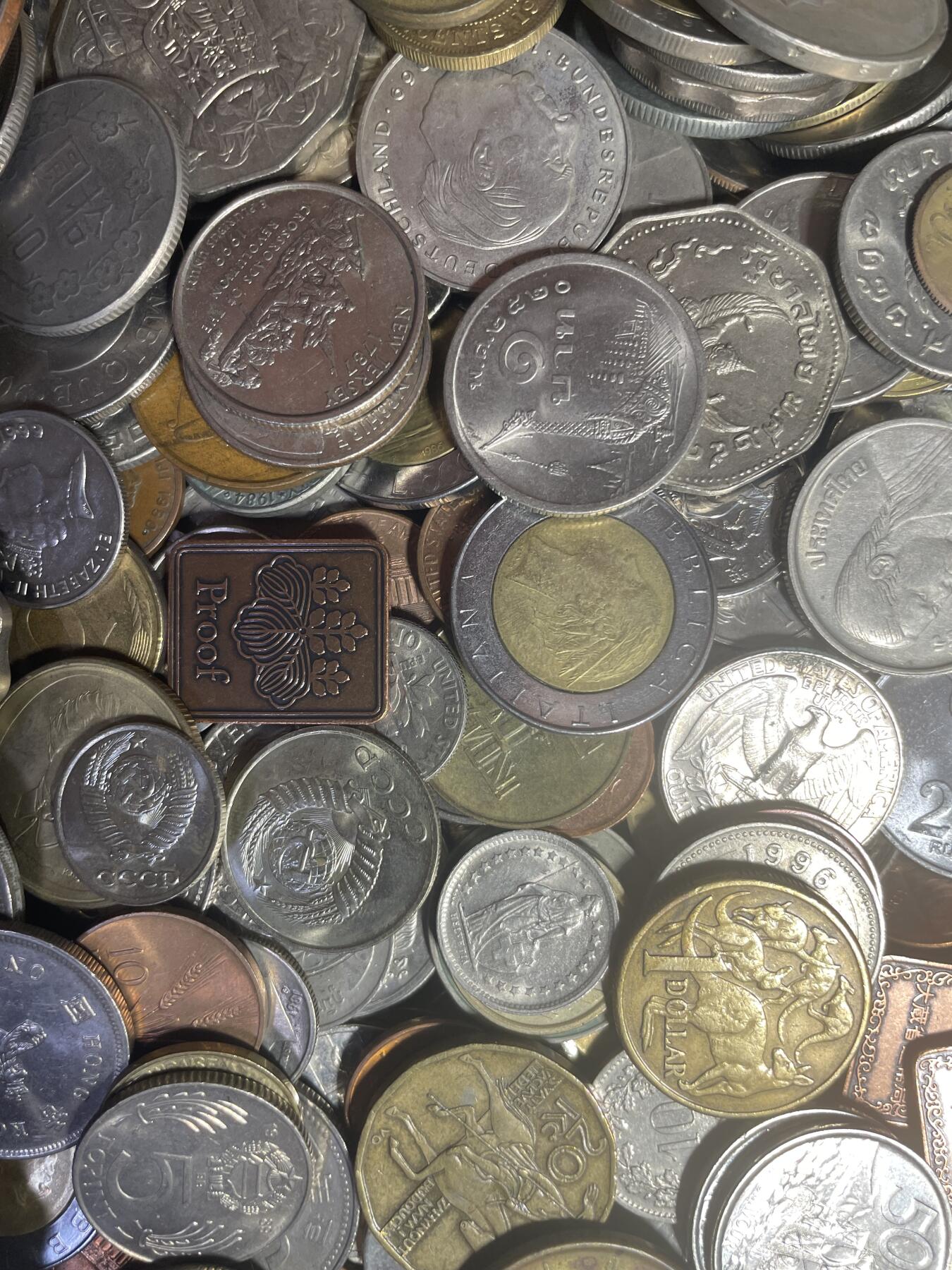 回流0119 国外硬币、现钞5.5公斤（11斤） 无日币、无破烂硬币