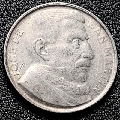 泉币菌-第170场- 精品福利场 - 阿根廷 20分硬币 1950年 加字圣马丁 袖珍币