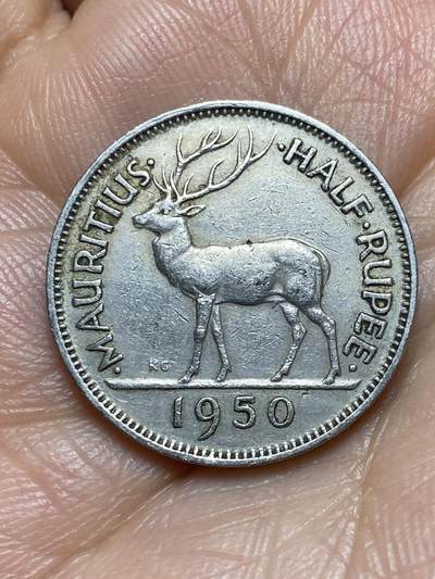 2026年第七场(总第一百七十六场）外国好品散币场(免佣金) - 英属毛里求斯1950年1/2卢比(乔治六世第二版，首发年仅发行2年)