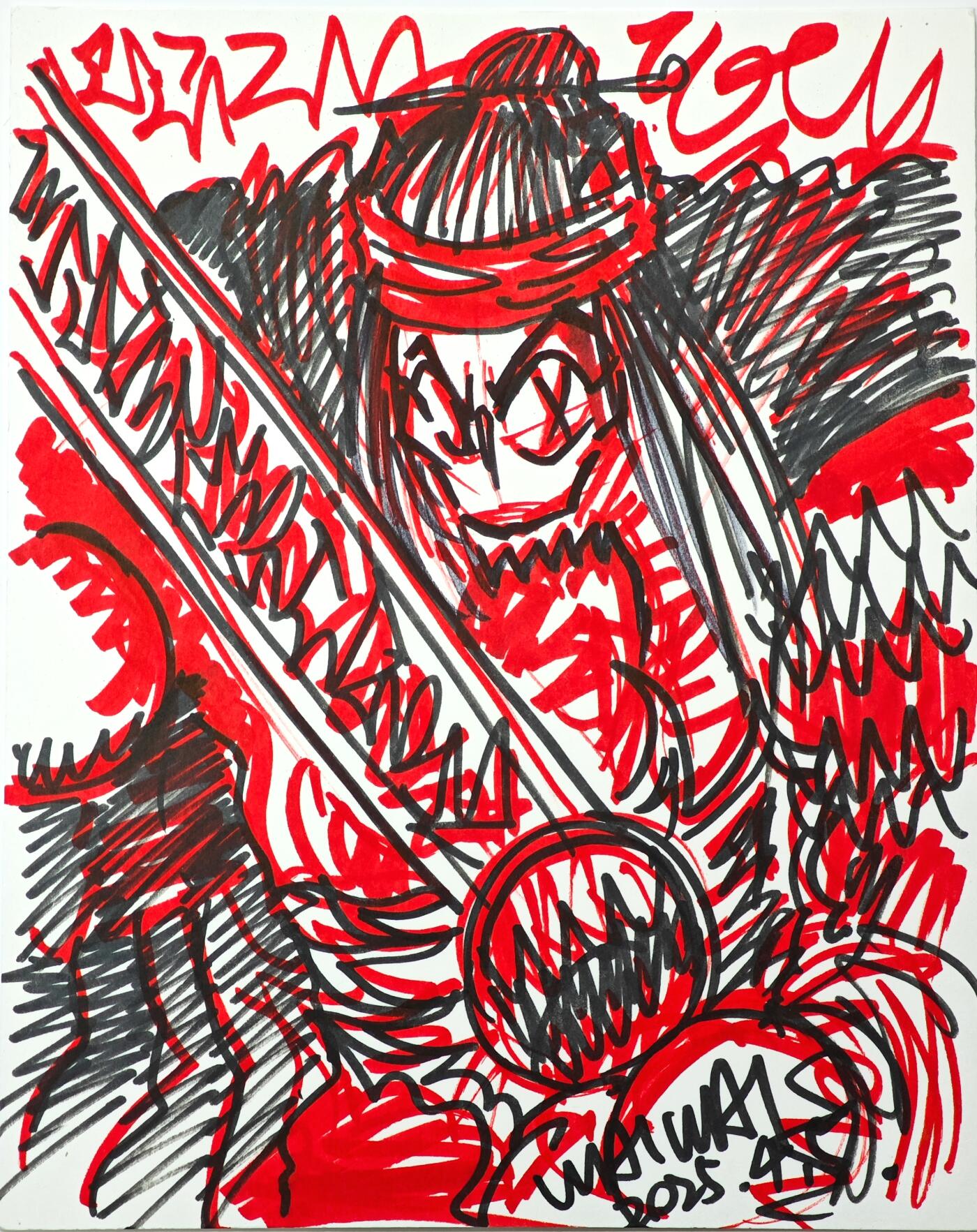 白泽拍卖卡牌手绘专场第31期（岁寒知松柏 春意已可期） 2025 waiwai手绘画 尺寸：21.5cm*27cm  waiwai亲签