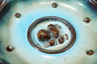 上海都达杂项专场七十三【全场包邮】 钧釉窑变金蟾荷叶盘51-267