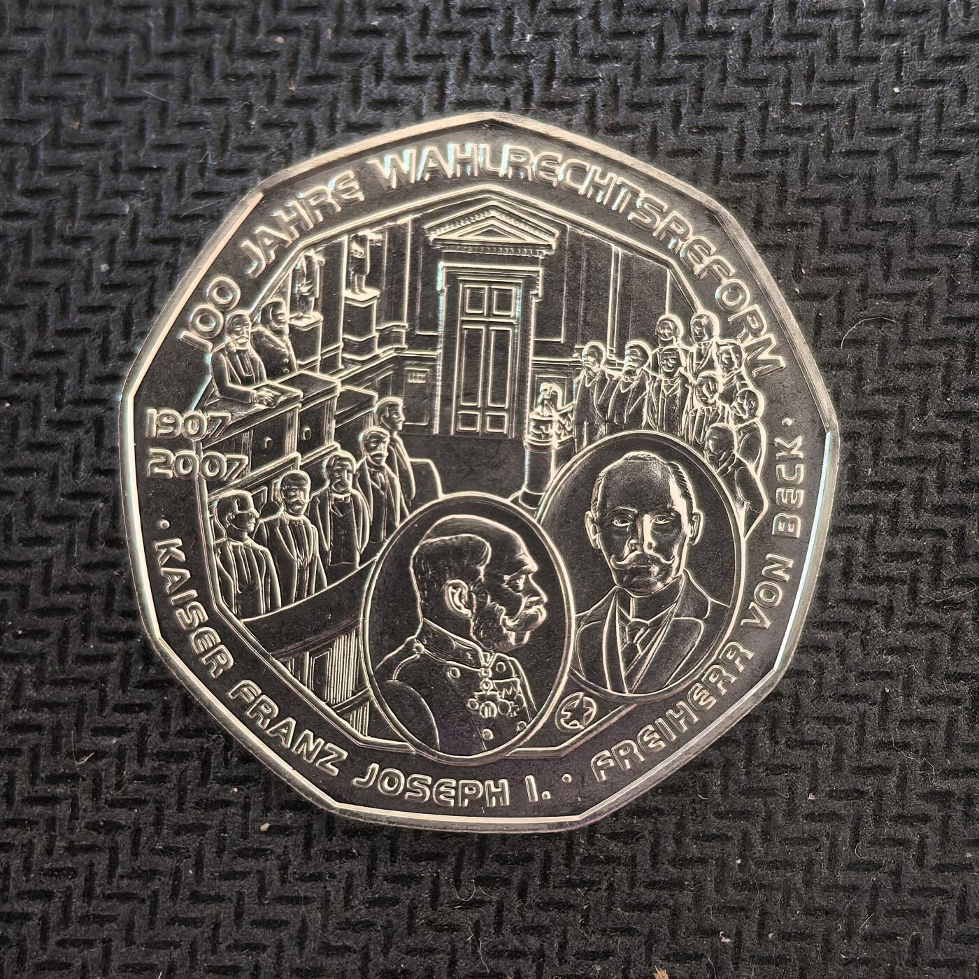 道一币馆币章第一百六十三场 欧洲之星  奥地利2006年国家议会百年5欧元银币  10g 800s