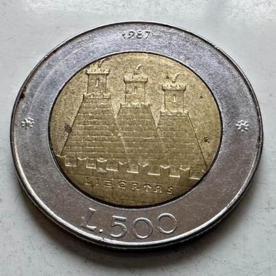 🌹外币初藏🌹🐯2026年第7场  每周二四六晚8️⃣点 接代拍 - 圣马力诺1987年500里拉