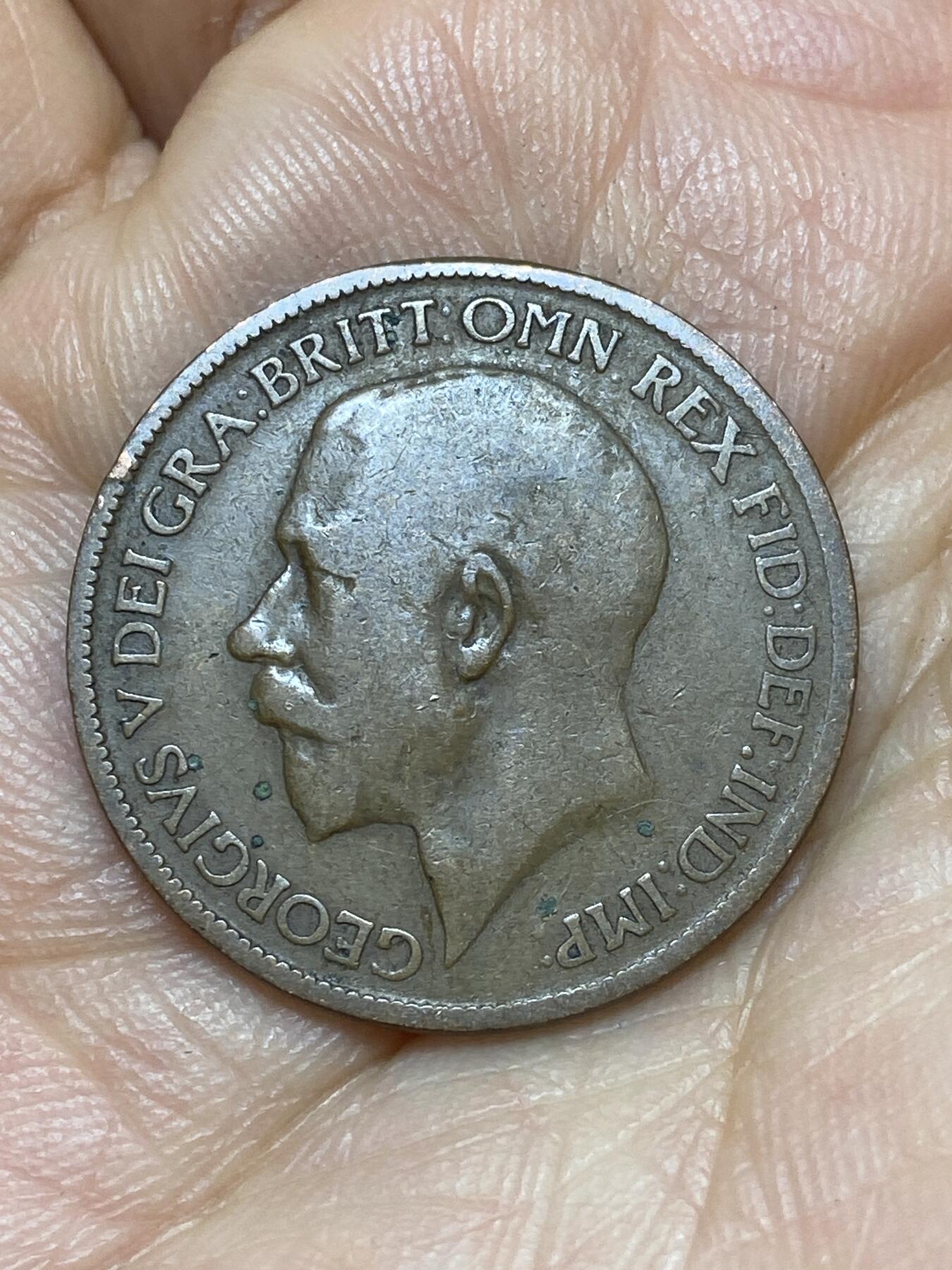 2026年第七场(总第一百七十六场）外国好品散币场(免佣金) 英国🇬🇧1921年半便士(乔治五世第一版)