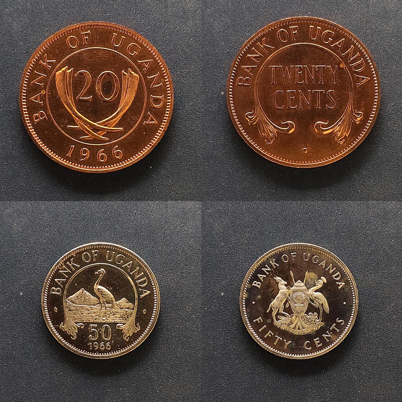 【全场包邮】纯粹捡漏拍495场-持续更新中 【少见】乌干达1966年官方精制套币-首版PS1-量8250