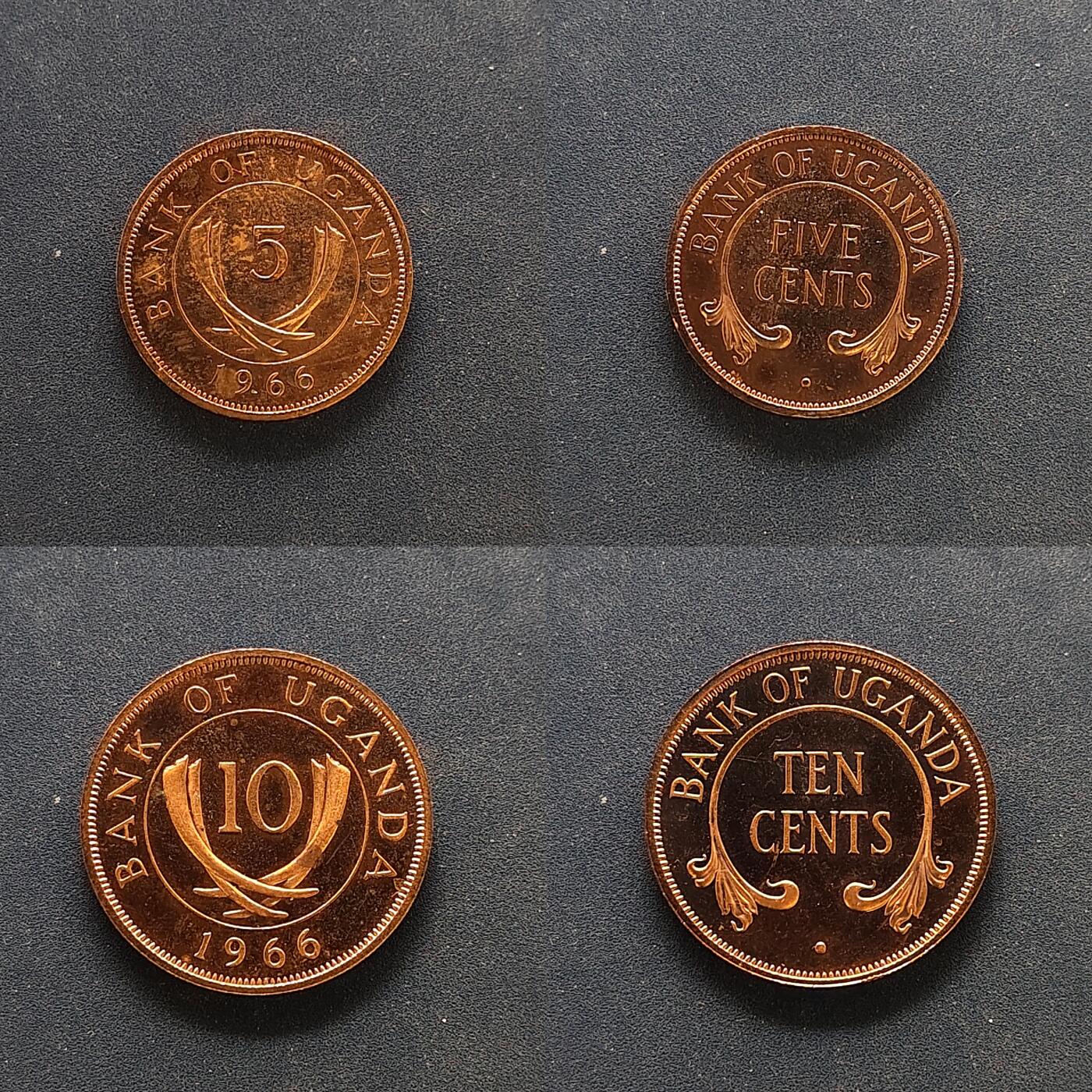 【全场包邮】纯粹捡漏拍495场-持续更新中 【少见】乌干达1966年官方精制套币-首版PS1-量8250