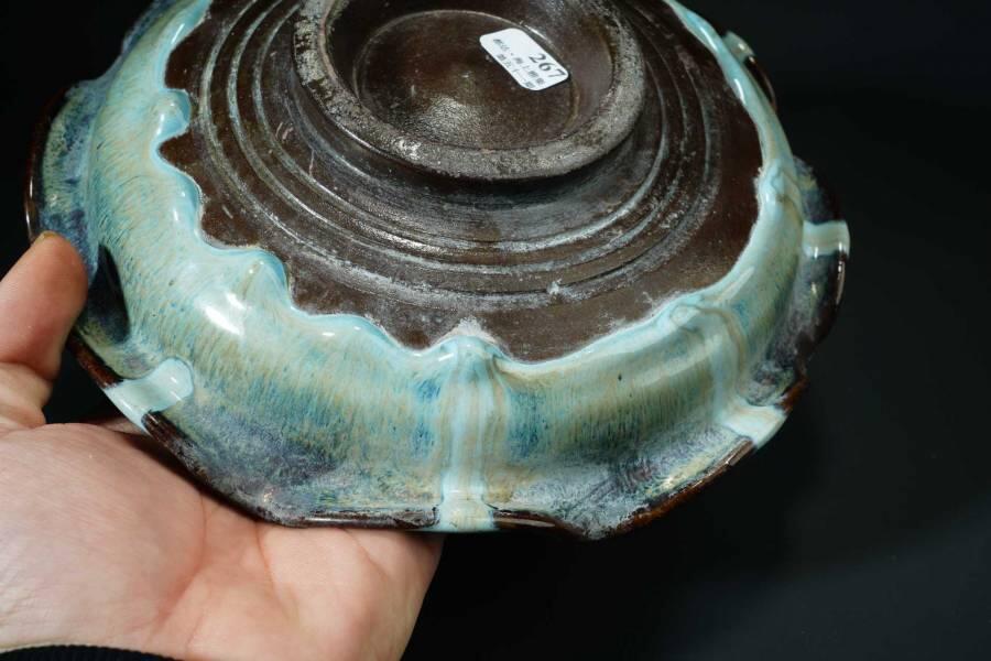 上海都达杂项专场一（全场包邮） 钧釉窑变金蟾荷叶盘51-267