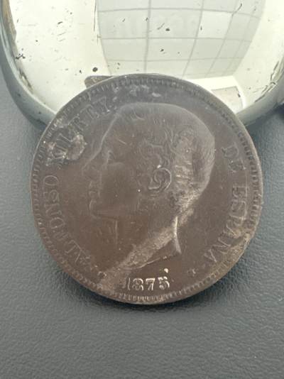 ❤️【币观天下】❤️ 第339期钱币拍卖- 2026.1.16周五晚上6点半场-长期征集拍品 - 西班牙1875年双柱黑包浆好品25克900银