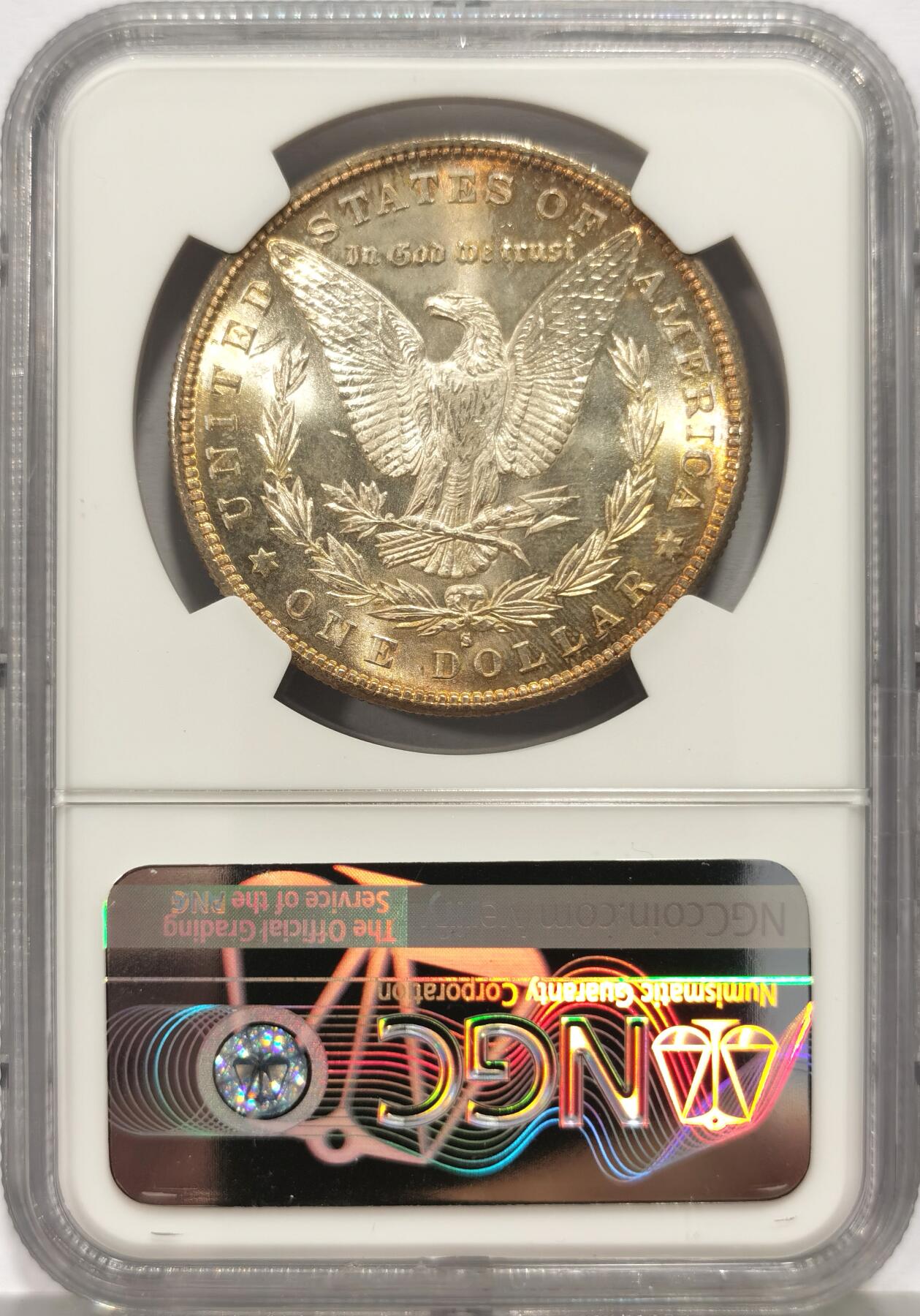 博洋堂世界钱币拍卖第157期（全场包邮） NGC MS66 美国1880 S 摩根 双面五彩包浆