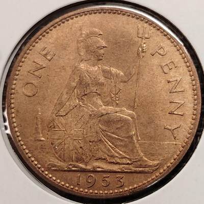 布加迪🐬～世界钱币(上海)🌾第 269 期 /  各国套币和散币 - 英国🇬🇧 1953年 1便士 